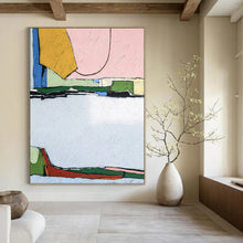 Load image into Gallery viewer, Color - Blocked Abstract Cityscape Painting - Ideal for Modern Living Room & Urban Office LargeART2373