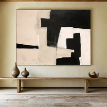 Load image into Gallery viewer, Monochrome Geometric Abstraction Abstract acrylic painting DLZ071