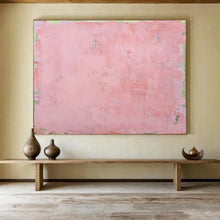 Load image into Gallery viewer, Hand - painted Generous - sized Soft Pink and Green Edged Acrylic Art for Serene Living Rooms LargeART1791