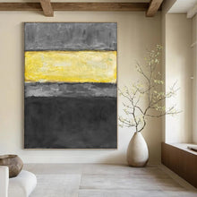 Load image into Gallery viewer, “Grey and Yellow Color - Block” - Minimalist Abstract Art on Canvas DKH1625
