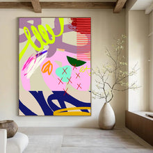 Load image into Gallery viewer, Playful Colorful Abstract Painting, Perfect for Creative Kids’ Room & Lively Office Breakroom LargeART1842