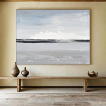 Load image into Gallery viewer, Monochromatic Coastal Abstract Painting On Canvas DKH437