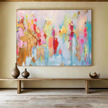 Load image into Gallery viewer, Pastel - Hued Abstract Splash Painting on Canvas - “Dreamy Bursts” DKH643