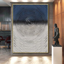 Load image into Gallery viewer, Large - Scale Black - White Circular Textured Acrylic Art for Modern Office & Art Gallery LargeART0424