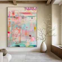 Load image into Gallery viewer, Pastel Abstract Collage Painting, Suited for Light - Filled Bedroom & Creative Studio LargeART1815