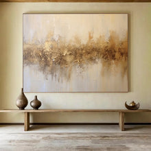 Load image into Gallery viewer, Textured Gold & Beige Abstract - Sophisticated Living Room Art LargeART1538