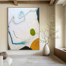 Load image into Gallery viewer, “Nature - Inspired Abstract” - White, Blue, Green, Orange Abstract Art on Canvas DKH1110