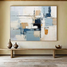 Load image into Gallery viewer, Soft Blue and Beige Geometric Abstraction Abstract acrylic painting DLZ092