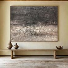 Load image into Gallery viewer, Hand - Painted Dark Gray Textured Abstract Acrylic Art for Modern - Style Study Wall Decoration LargeART1629