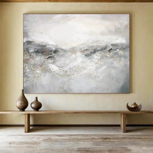 Load image into Gallery viewer, Gray And White Abstract Landscape Painting On Canvas DKH441