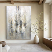 Load image into Gallery viewer, Neutral Modern Abstract Art for Minimalist Bedroom & Serene Meditation Space LargeART0930