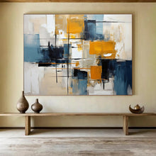 Load image into Gallery viewer, Color - Block Abstract Painting with Geometric Lines for Contemporary Office & Urban Loft DKH183