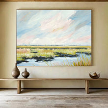 Load image into Gallery viewer, Soft - Toned Marshland Abstract Painting on Canvas - “Quiet Wetlands” DKH664