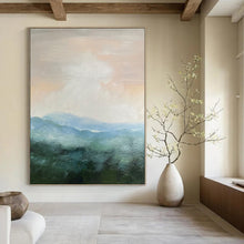 Load image into Gallery viewer, “Soft - Toned Mountain Landscape” - Impressionistic Abstract Acrylic, Ideal for Bedroom and Home Office DTP010