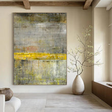 Load image into Gallery viewer, Gray & Yellow Abstract Art, Suited for Industrial - Style Loft & Modern Office LargeART2294