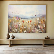 Load image into Gallery viewer, Hand - painted Wildflower Meadow Landscape Acrylic Art for Bohemian - Style Sunrooms LargeART1699