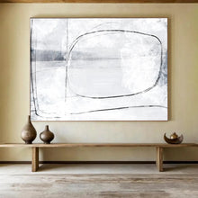 Load image into Gallery viewer, Linear Gray Abstract Landscape Abstract acrylic painting DLZ140
