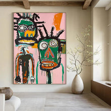 Load image into Gallery viewer, “Whimsical Abstract Figures on Pink” – Playful Figurative Art with Bright Hues DTP106