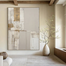 Load image into Gallery viewer, “Minimalist Neutral Abstract” - Grey, White, Brown Abstract Art on Canvas DKH1318