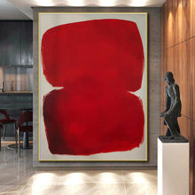 Load image into Gallery viewer, Bold Red Shapes Art for Modern Office & Dramatic Entryway LargeART0879
