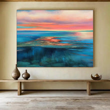 Load image into Gallery viewer, Vibrant Coastal Sunset Hues Abstract acrylic painting DLZ024