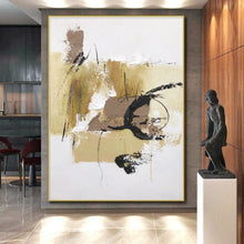 Load image into Gallery viewer, Large - Format Beige - Black Abstract Art for Industrial Loft & Creative Office LargeART0500