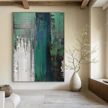 Load image into Gallery viewer, Green Abstract Textures Painting, Ideal for Modern Office & Nature - Inspired Living Room LargeART2021