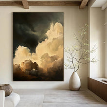 Load image into Gallery viewer, “Dramatic Clouds in Dark Sky” - Romanticism - Inspired Abstract Acrylic DTP022