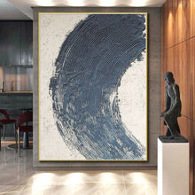 Load image into Gallery viewer, Large - Format Blue Circular Textured Acrylic Art for Bedroom & Creative Studio LargeART0426
