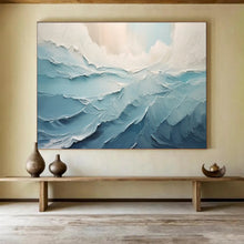 Load image into Gallery viewer, “Textured Sea Waves” - Impasto - Style Abstract Acrylic, Suits Bathroom and Coastal Living Room DLZ227