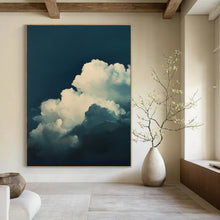 Load image into Gallery viewer, “Soft Clouds on Deep Blue” - Impressionistic Abstract Acrylic, Ideal for Relaxing Lounge and Home Office DTP015