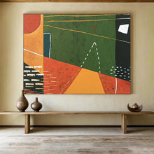 Load image into Gallery viewer, Hand - painted Massive Color - Blocked Geometric Abstract with Green Acrylic Art for Nature - Inspired Studios LargeART1808
