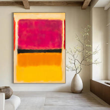 Load image into Gallery viewer, “Pink, Black, Orange and Yellow Color - Field” - Expressive Color - Field Art on Canvas DKH1609