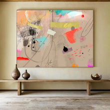 Load image into Gallery viewer, Eclectic Collage - Style Abstract Painting for Bohemian Home & Art Gallery Pop - up DKH204