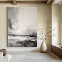 Load image into Gallery viewer, Gray - White Abstract Landscape Painting, Ideal for Modern Coastal Home & Serene Office Space LargeART1377