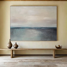 Load image into Gallery viewer, Minimalist Horizon in Soft Grays Abstract acrylic painting DLZ028