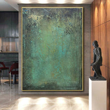 Load image into Gallery viewer, Teal and Brown Textured Field Acrylic Art - Perfect for Earthy - toned Spa & Nature - inspired Library LargeART0641