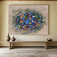 Load image into Gallery viewer, Colorful Circular Splatter Abstract Painting for Playful Kids’ Room & Art - Themed Lounge DKH304