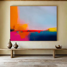 Load image into Gallery viewer, Neon - Hued Minimalist Abstract Canvas Painting DKH483