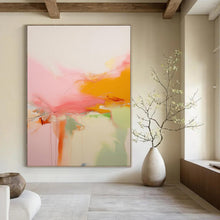 Load image into Gallery viewer, Flowing Pink - Orange Abstract Canvas Painting, Suited for Art - Filled Bedroom & Relaxing Spa LargeART1176