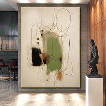 Load image into Gallery viewer, Large - Scale Green - Black Abstract Art for Nature - Inspired Office & Modern Lounge LargeART0518