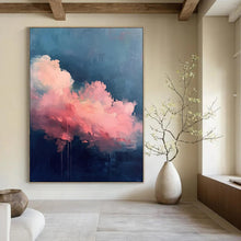 Load image into Gallery viewer, Dramatic Pink & Blue Cloud Abstract, Ideal for Bold Living Room & Creative Studio LargeART1976