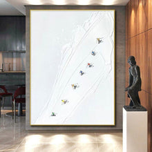 Load image into Gallery viewer, Large - Scale Skiers on Snow Slope Abstract - Ideal for Ski Resort Lodge & Winter Sports Bar LargeART0734