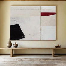 Load image into Gallery viewer, Minimalist Black, White, and Red Abstract Abstract acrylic painting DLZ110