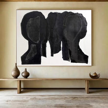 Load image into Gallery viewer, Hand - painted Large - sized Black Cut - out Figures Acrylic Art for Avant - Garde Living Spaces LargeART1780