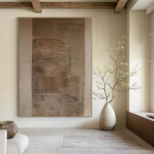 Load image into Gallery viewer, Textured Brown Abstract Canvas Painting, Suited for Rustic Café & Industrial - Chic Hallway LargeART1286