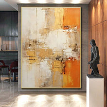 Load image into Gallery viewer, Warm - Toned Abstract Acrylic for Living Room & Cozy Café LargeART0817