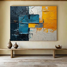 Load image into Gallery viewer, Mixed - Color Geometric Abstract Painting with Thick Textures for Industrial Loft & Creative Studio DKH276