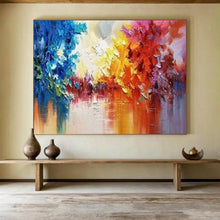 Load image into Gallery viewer, Colorful Forest Reflections: Vivid Nature - Inspired Abstract Large - Scale Hand - painted Abstract Acrylic Art DLZ186