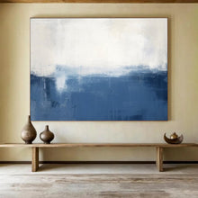 Load image into Gallery viewer, Blue - White Minimalist Abstract Painting for Coastal Home & Serene Spa DKH266